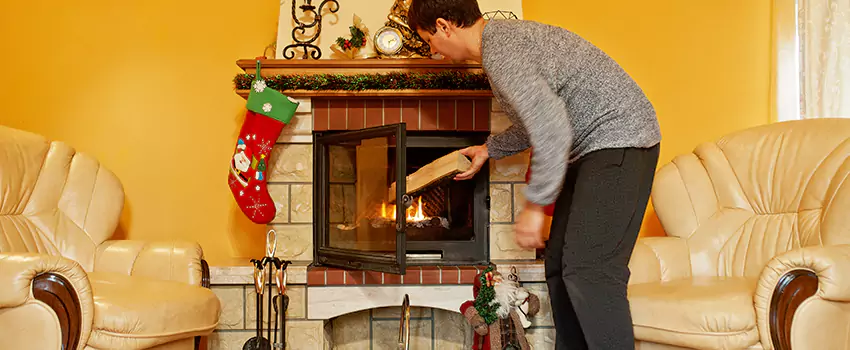 Rusted Metal Fireplace Restoration in Oswego, Illinois